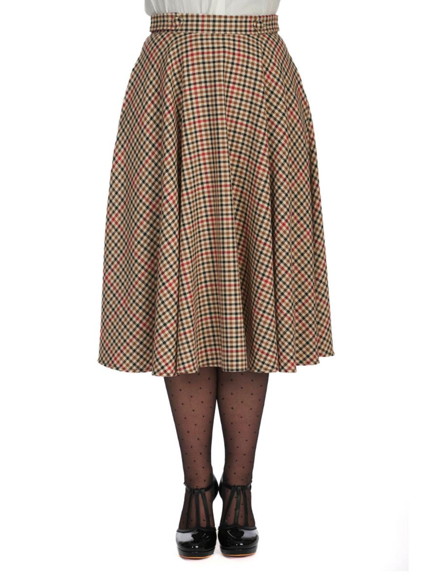 HILDA CHECK SWING SKIRT