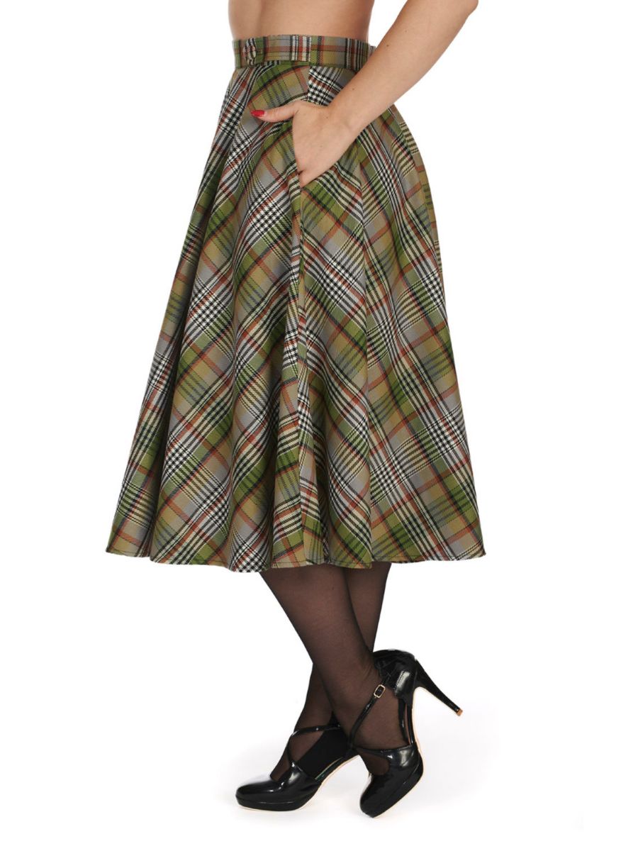 SOPHIA CHECK SWING SKIRT