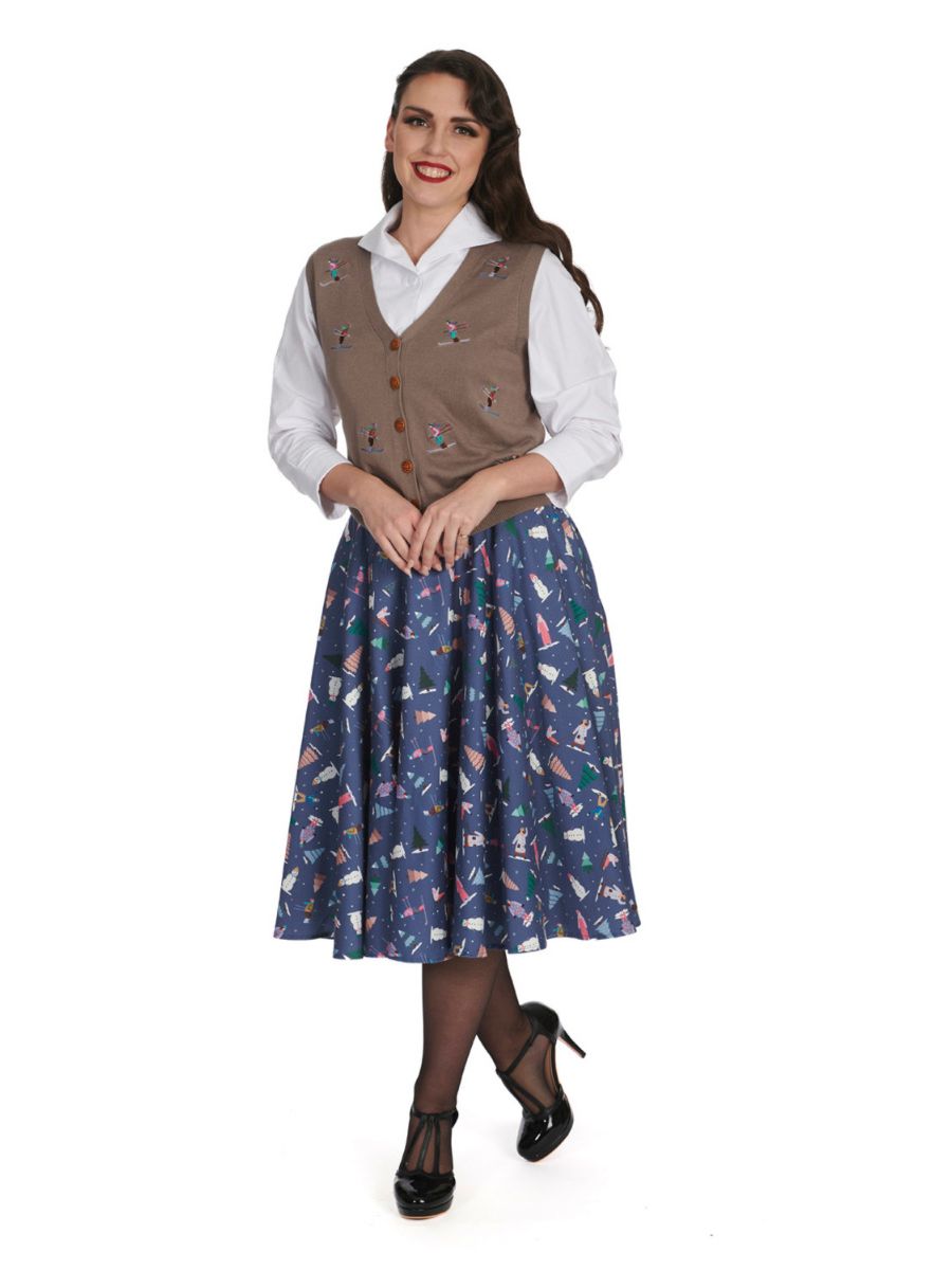 SKI SNOW SEASON FLARE SKIRT