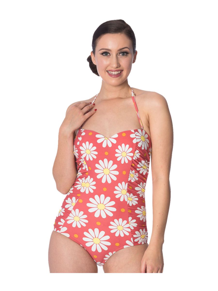 CRAZY DAISY HALTERNECK SWIMSUIT