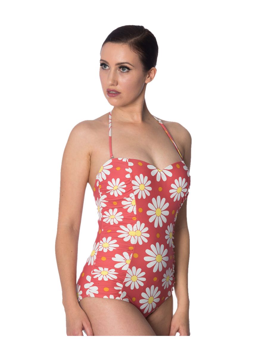 CRAZY DAISY HALTERNECK SWIMSUIT