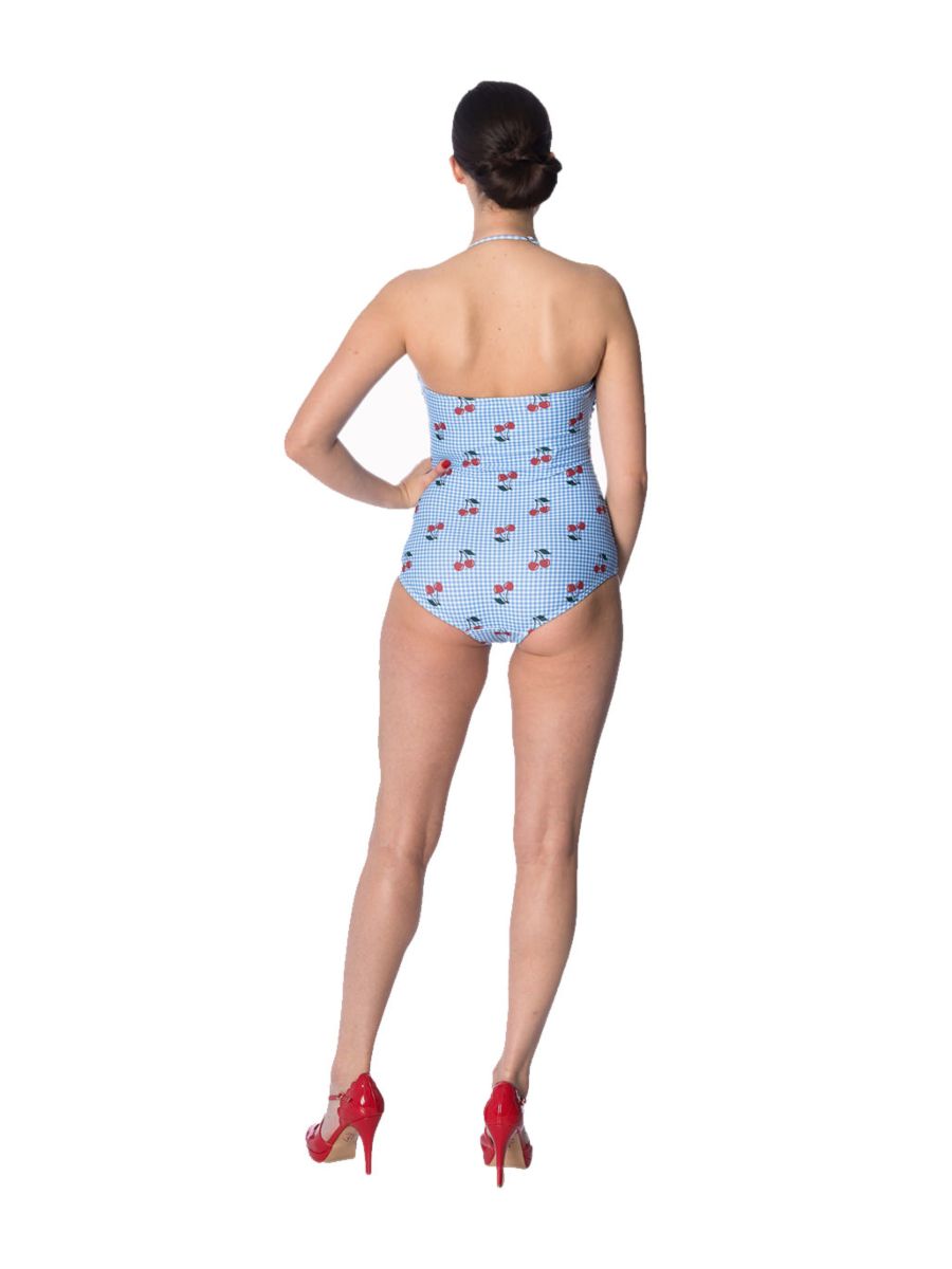 CHERRY LOVE HALTERNECK SWIMSUIT