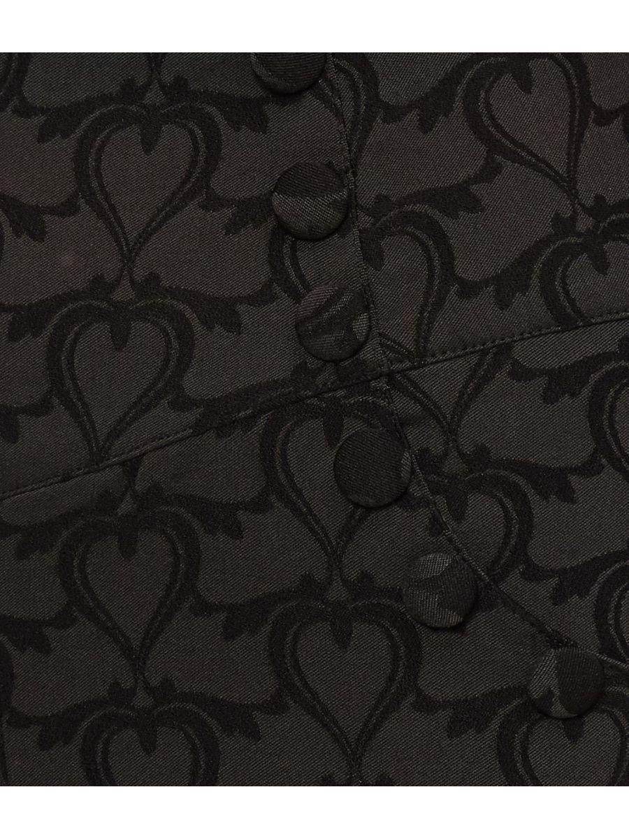 Banned Retro 1950's Fantasy Island Jacquard Hearts Vintage Wide Leg Trouser Black
