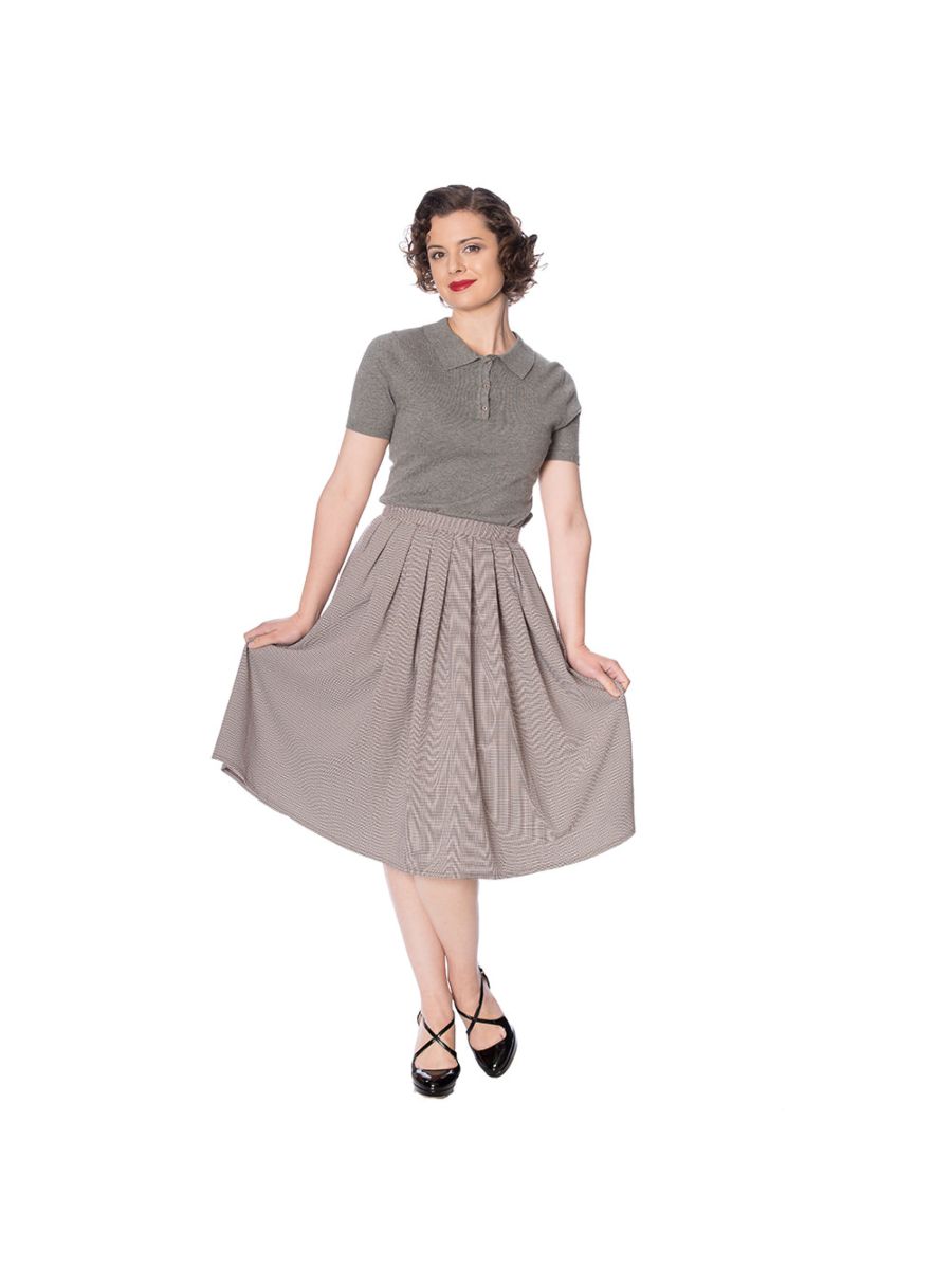 BETTY CHECK PLEAT SKIRT