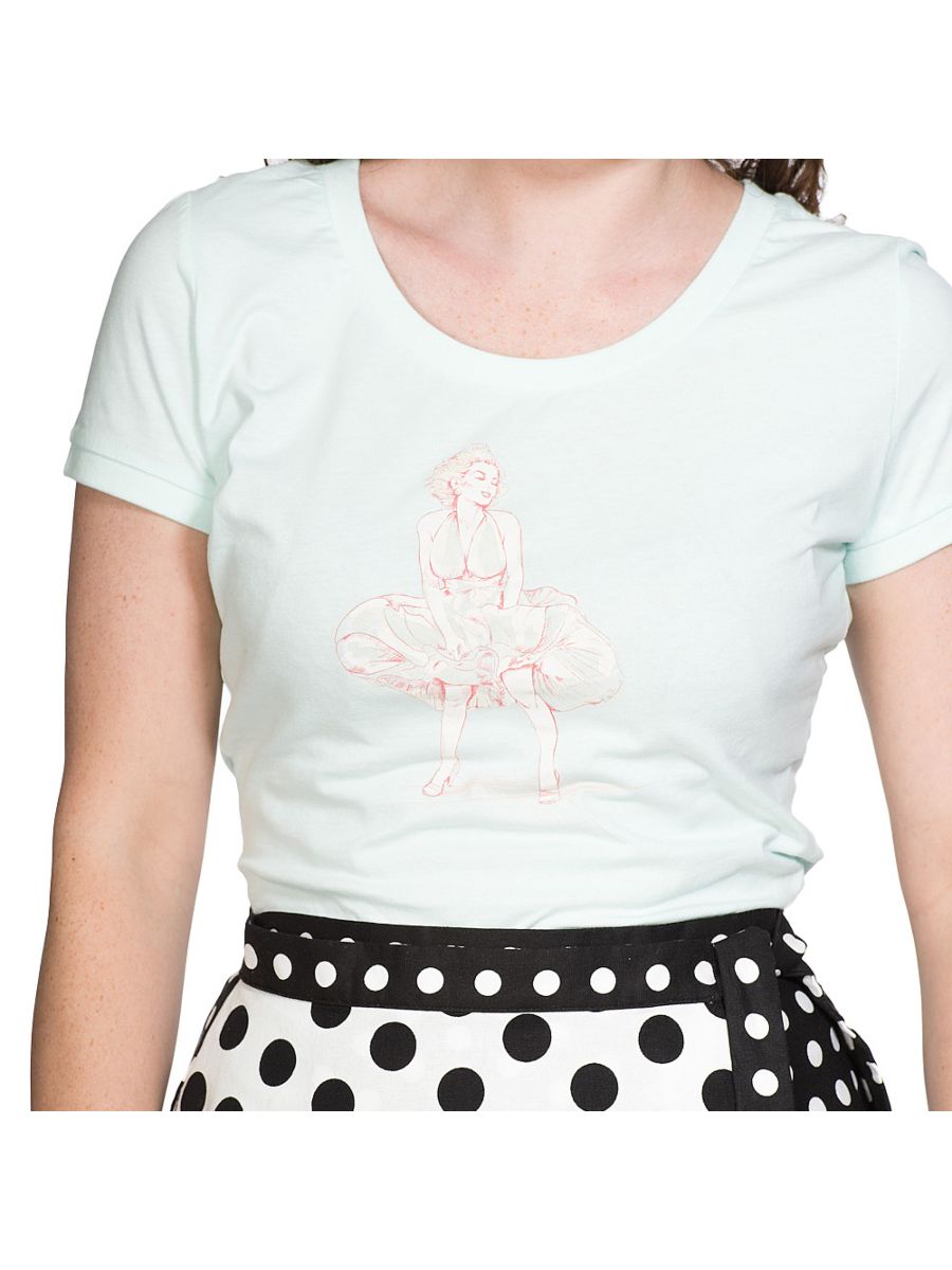 Banned Retro The Classic Lady Marilyn Monroe Crew Neck Vintage T-Shirt Mint