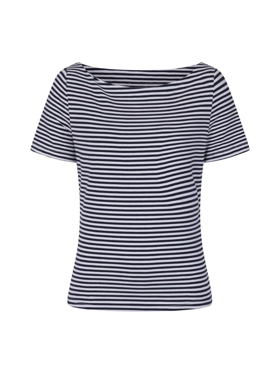 Banned Retro 1950's Stripe Nautical Boat Neck Vintage Dorothy Top