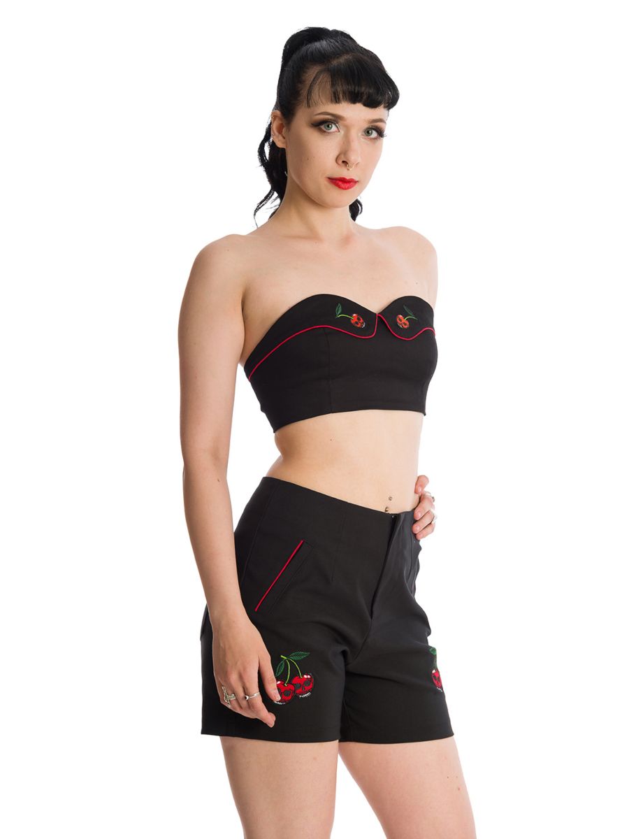 Banned Retro Pick Me Cherry Skull Rockabilly Tube Top