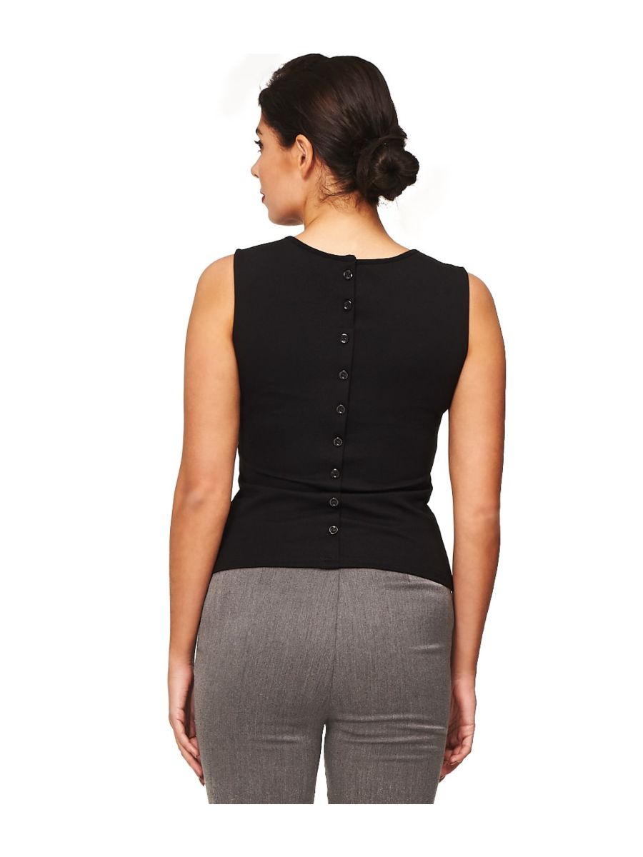 Banned Retro Basic Instinct Keyhole Vintage Top Black