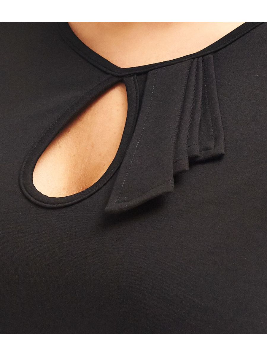 Banned Retro Basic Instinct Keyhole Vintage Top Black