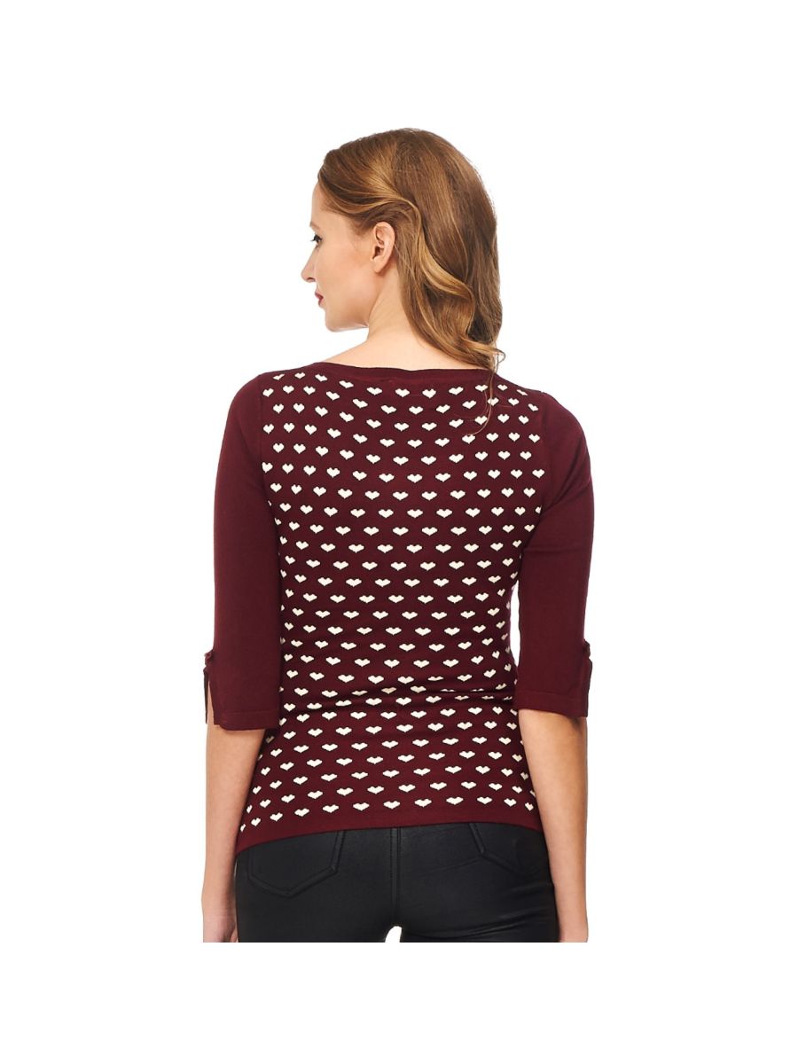 CHARMING HEART KNIT TOP