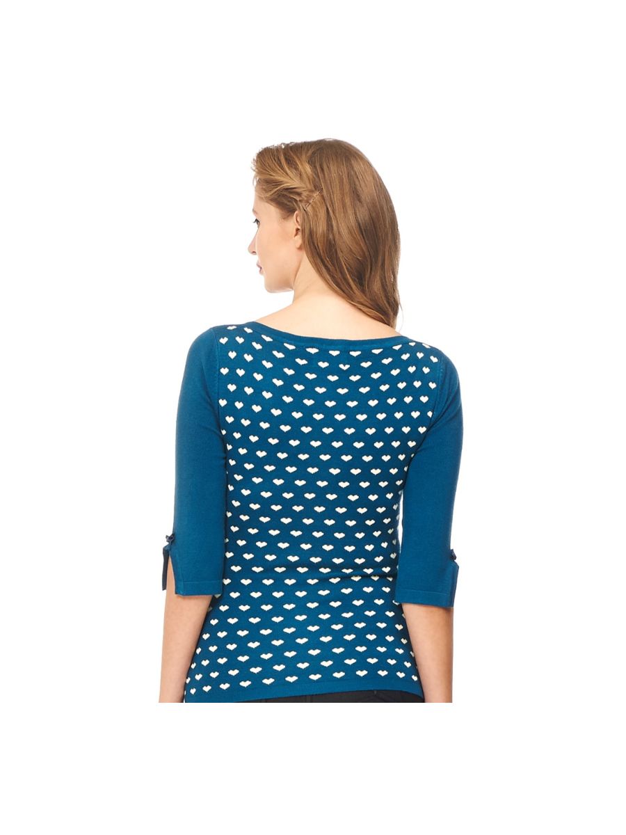 CHARMING HEART KNIT TOP