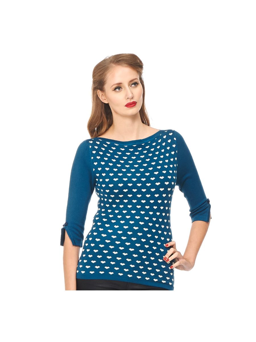 CHARMING HEART KNIT TOP