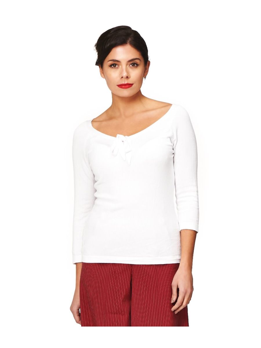 Banned Retro Pretty Illusion Vintage Knit Top Off White