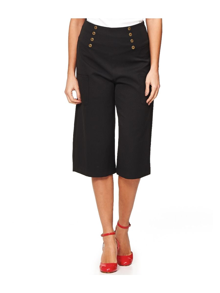 Banned Retro 1950's Cecille Vintage Flare Capri Trouser Black