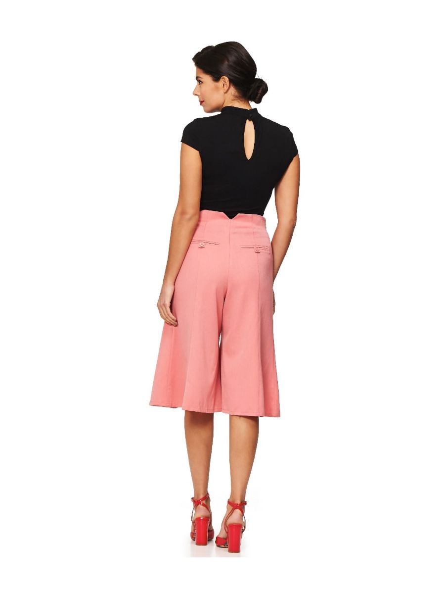 Banned Retro 1950's Eve Vintage Flare Capri Trouser Coral Pink