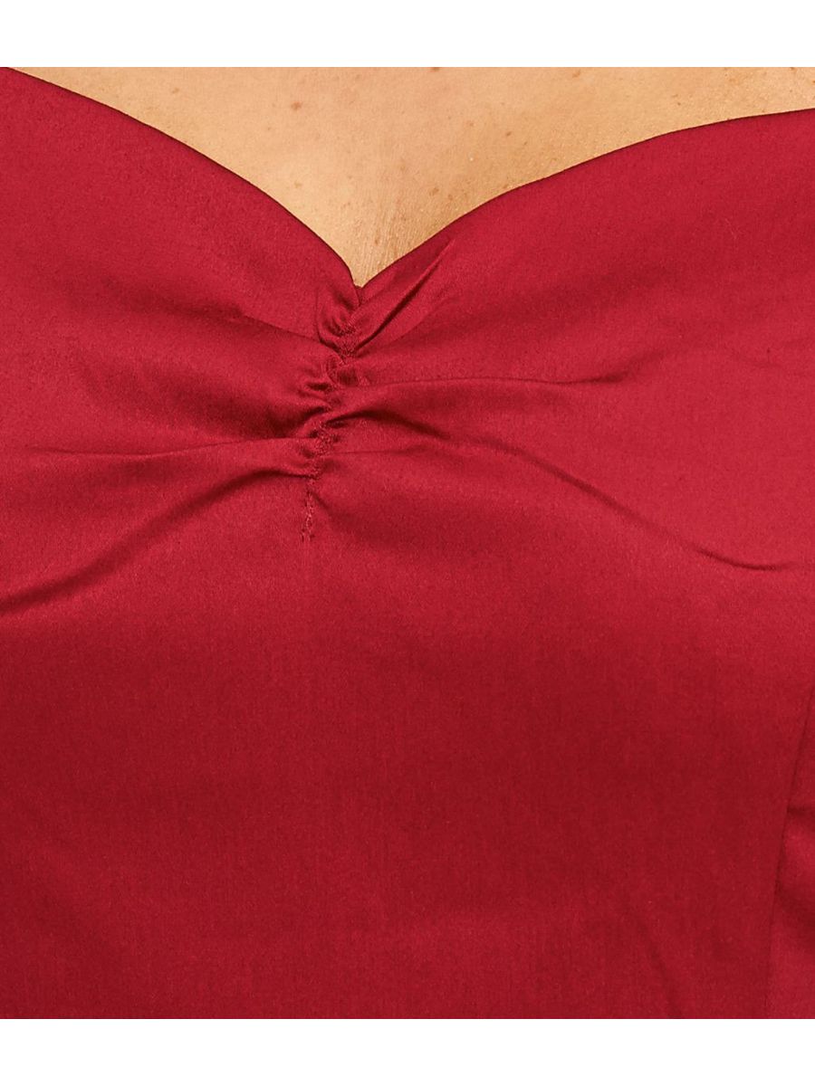 Banned Retro Winnie Off Shoulder Vintage Top Bordeaux