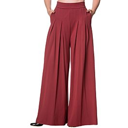 Banned Retro 1950's Indiana Vintage Wide Leg Flare Trouser Burgundy