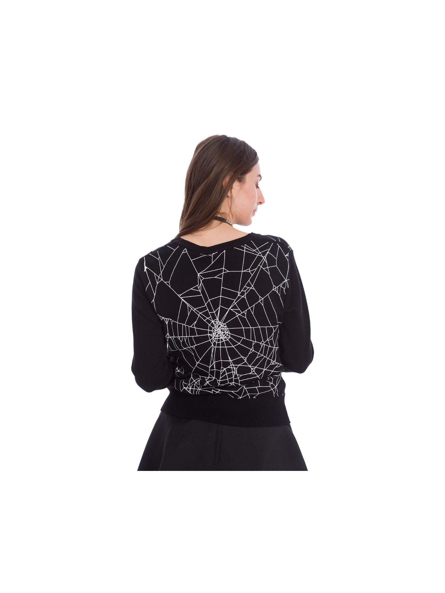 Banned Alternative Creepy Spider Web Cardigan Black