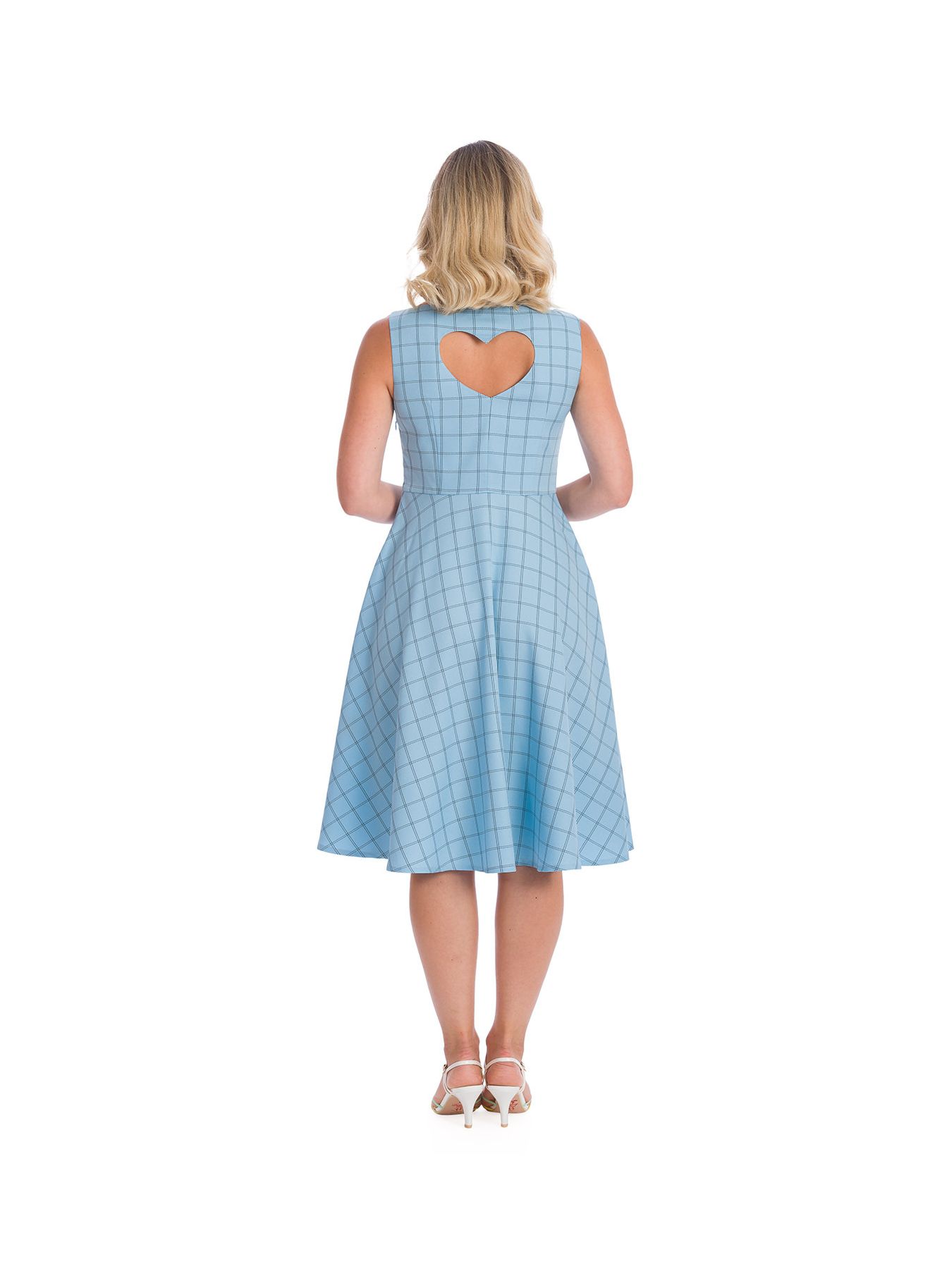 white christmas dresses Taste Of Love Heart Cut Out Lace Mini Dress - Blue main image 1